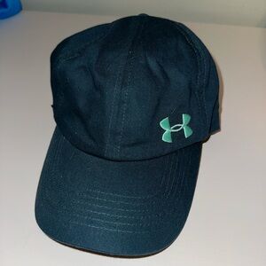 Under Armour Dark Green Hat with Teal Logo